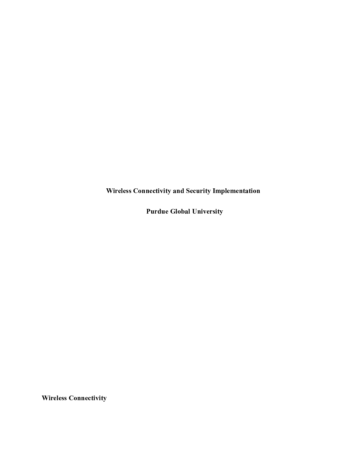 Preview image for IT530 Assignment Unit 5.doc.docx     Wireless Connectivity and Security Implementation  Pu